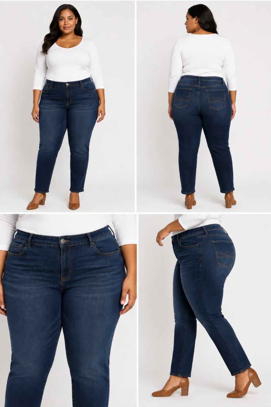 Lane Bryant Midrise Signature Fit Dark Wash Jeans Sz 20 Denim Plus Size Comfy